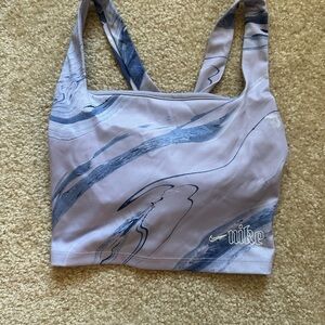 Nike Dri-FIT Light Purple Marble Pattern Longline Sports Bra